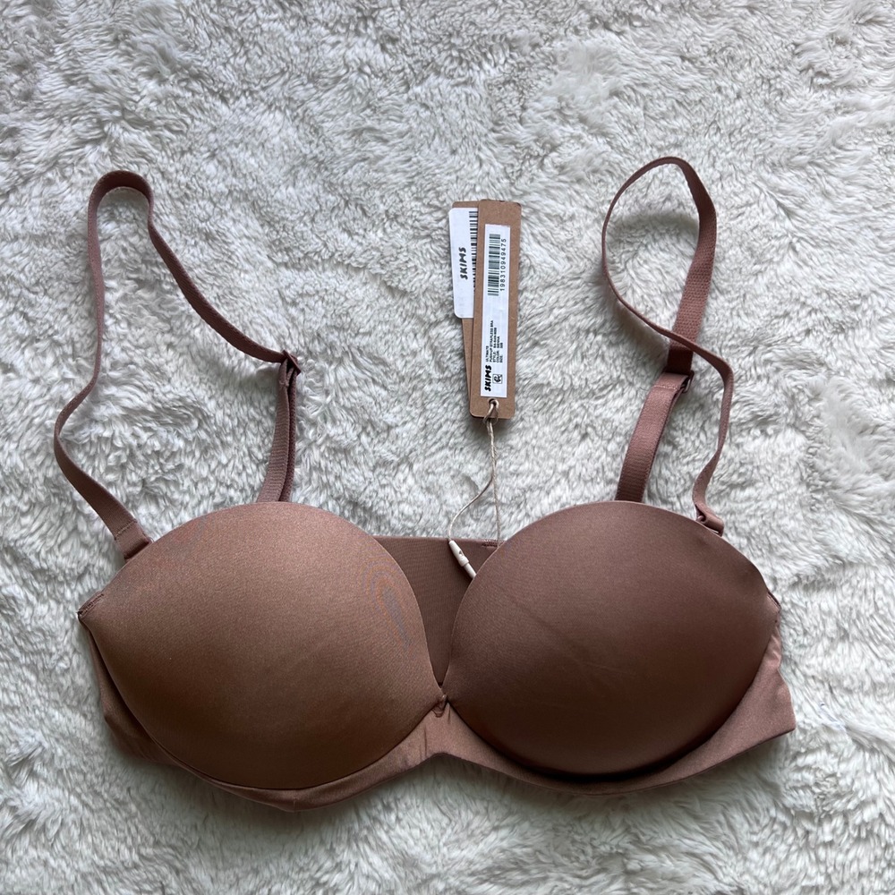 SKIMS Women's Ultimate‎ Push-Up Strapless Bra Sienna Brown 30B BA-BAN-9056 NEW